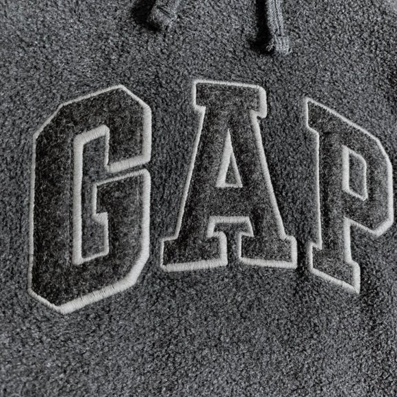 GAP Spellout Logo Pullover Men's Grey Hoodie - Picture 3 of 3